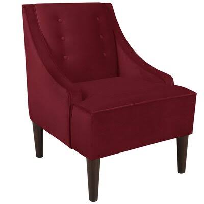 24x22 Wide Tufted Side Chair Wayfair Custom Upholstery Fabric: Velvet Berry