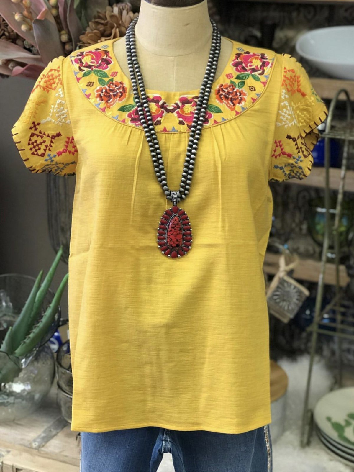 Boho Short Sleeve Cotton-Blend Simple & Basic Crew Neck Shirts & Tops