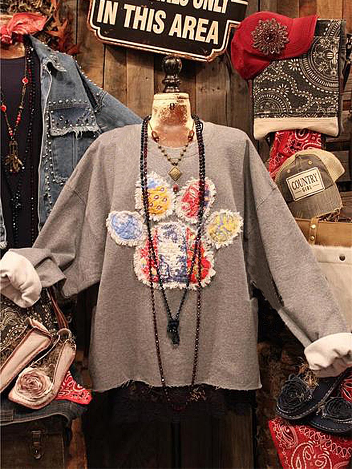 Retro Long Sleeve Shift Sweatshirt