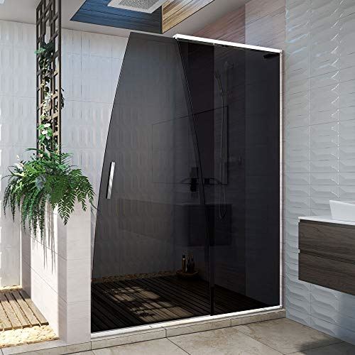 Smoke Gray Glass Frameless Sliding Shower Door in Chrome