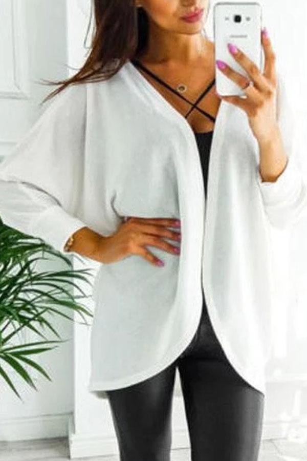 Plain  Long Sleeve Cardigans