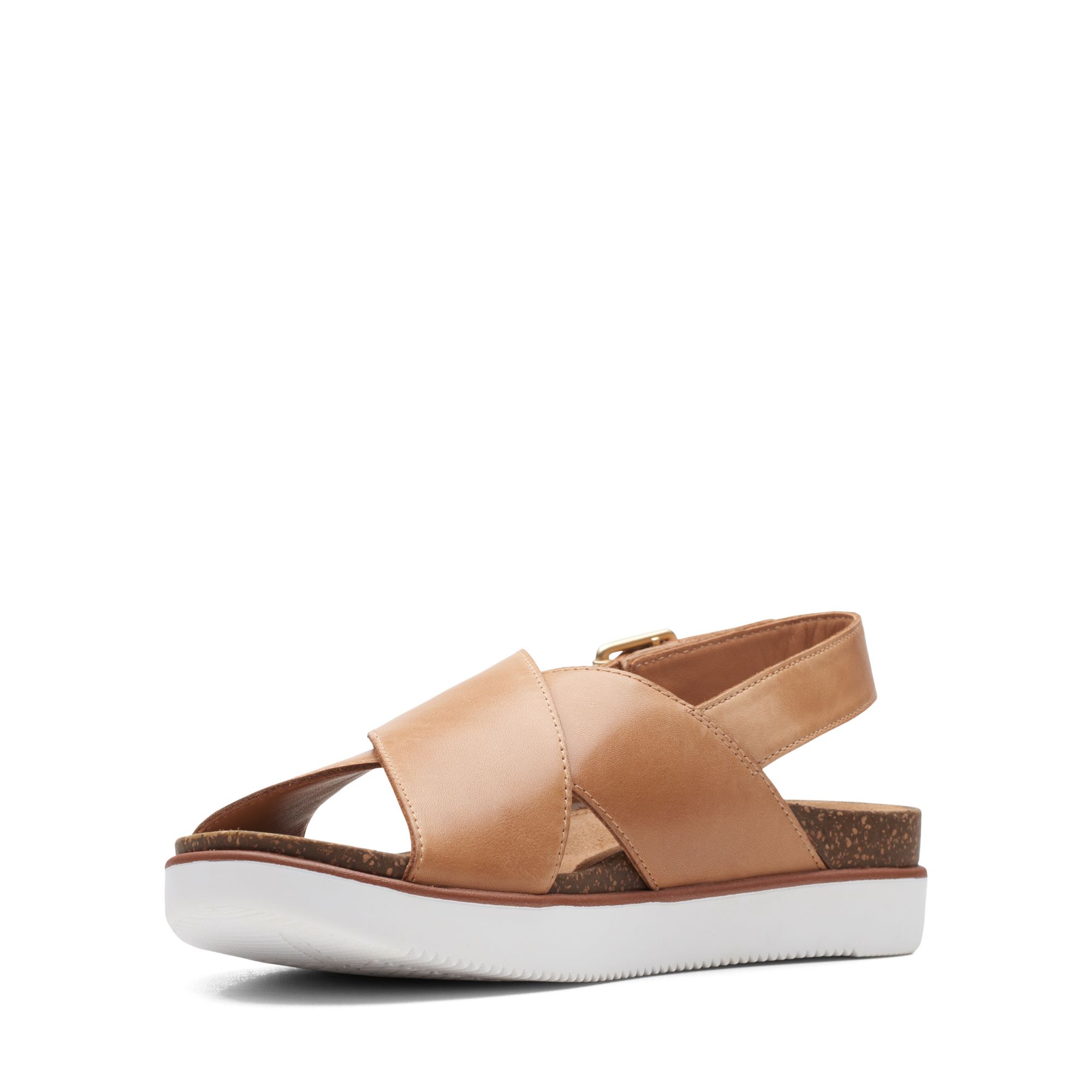 Women Sandals Elayne Cross Sand Leather