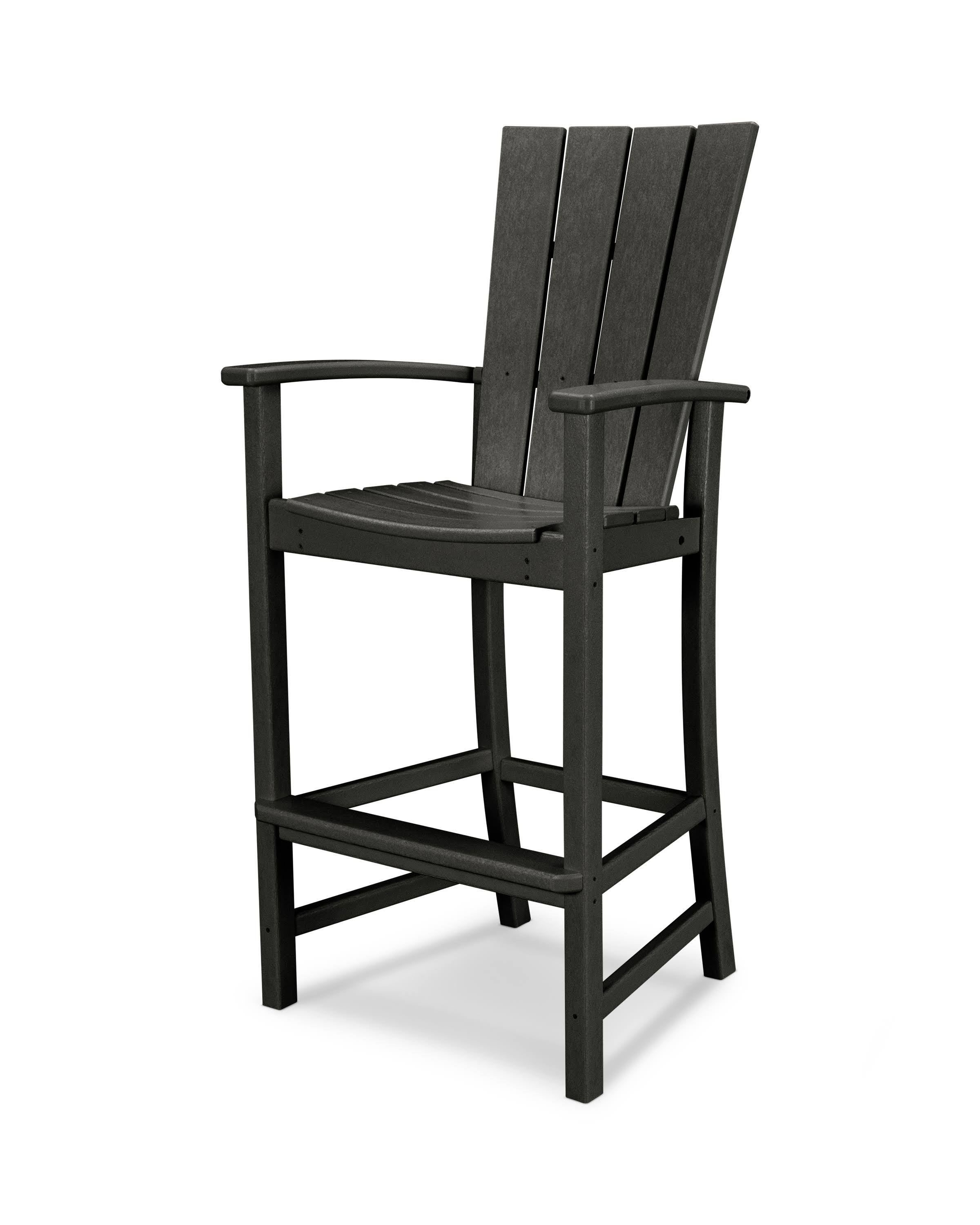 POLYWOOD Quattro Adirondack Bar Chair - Black