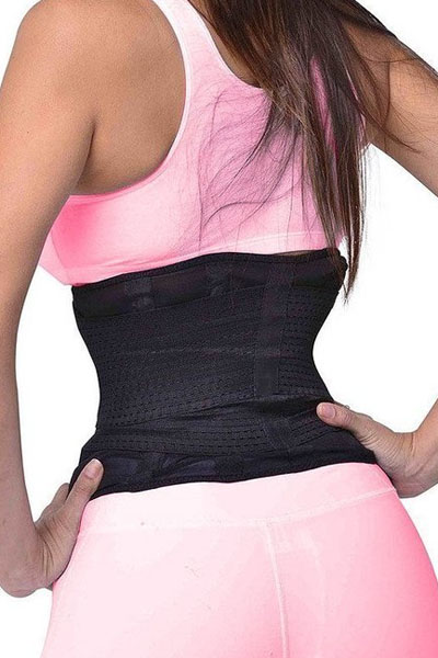 Black Sweat Band Waist Training Belt