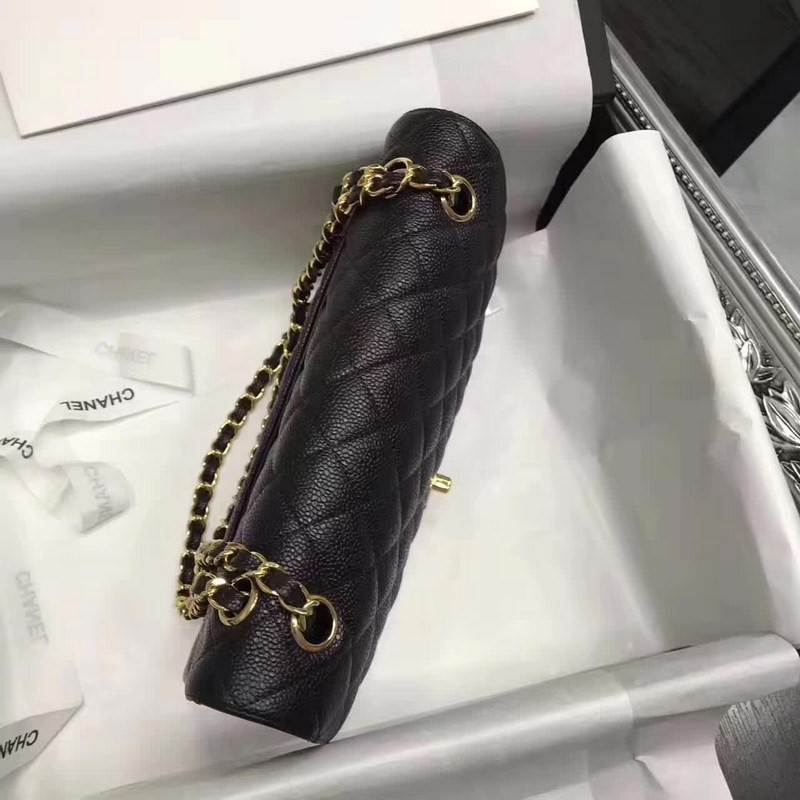 high quality handbag 119009 caviar genuine leather flap bag 1112