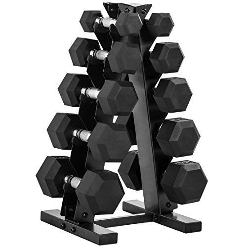 150 LB Dumbbell Set with Rack, Color Series Charcoal 150 Lb Set