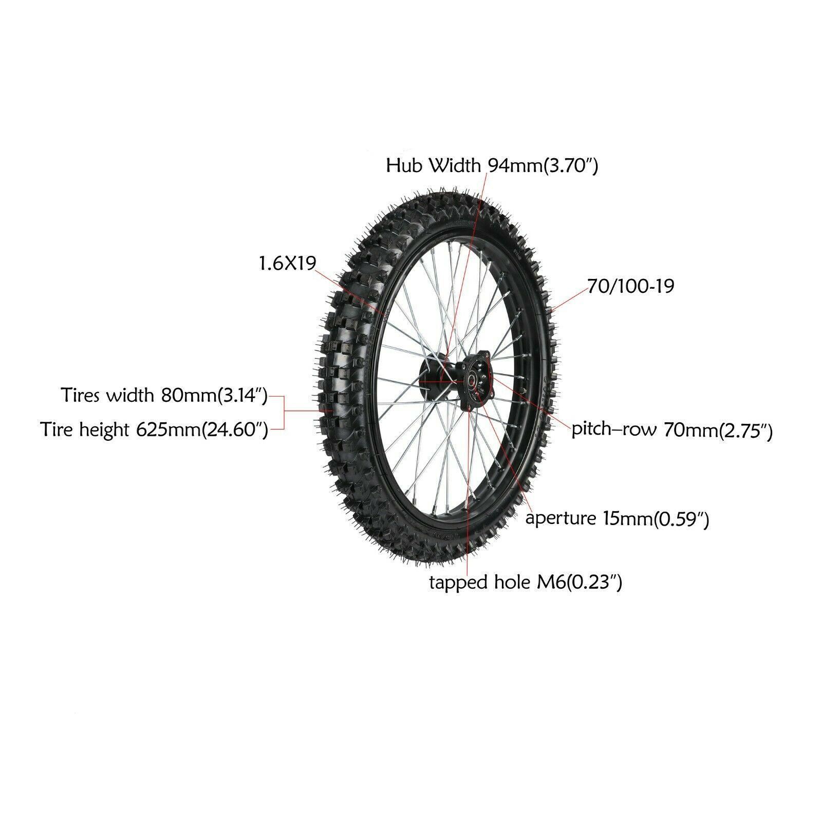 19��� 70/100-19 & 16��� 90/100-16 Wheel Tire Rim Front Rear Wheels for Dirt Pit Bike