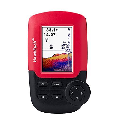 HawkEye Fishtrax 1C Fish Finder with HD Color Virtuview Display, Black/Red