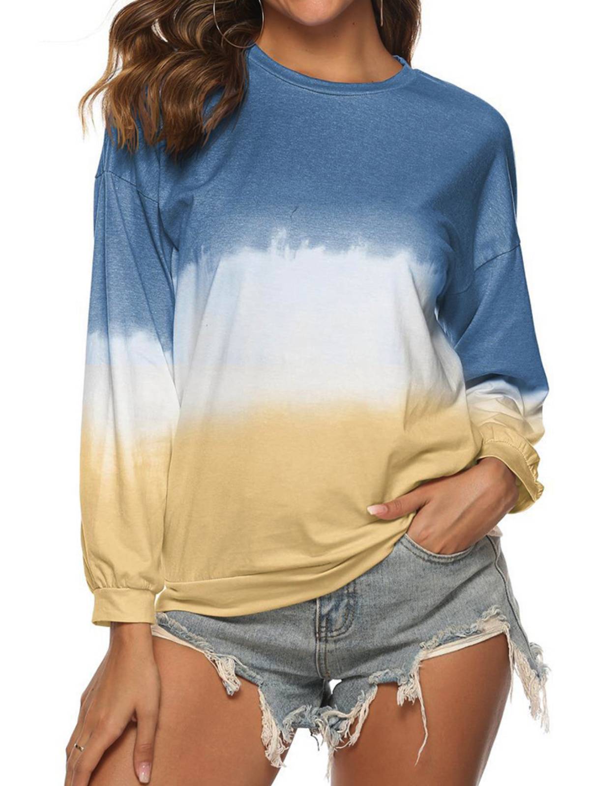 Casual Long Sleeve Cotton-Blend Shirts & Tops