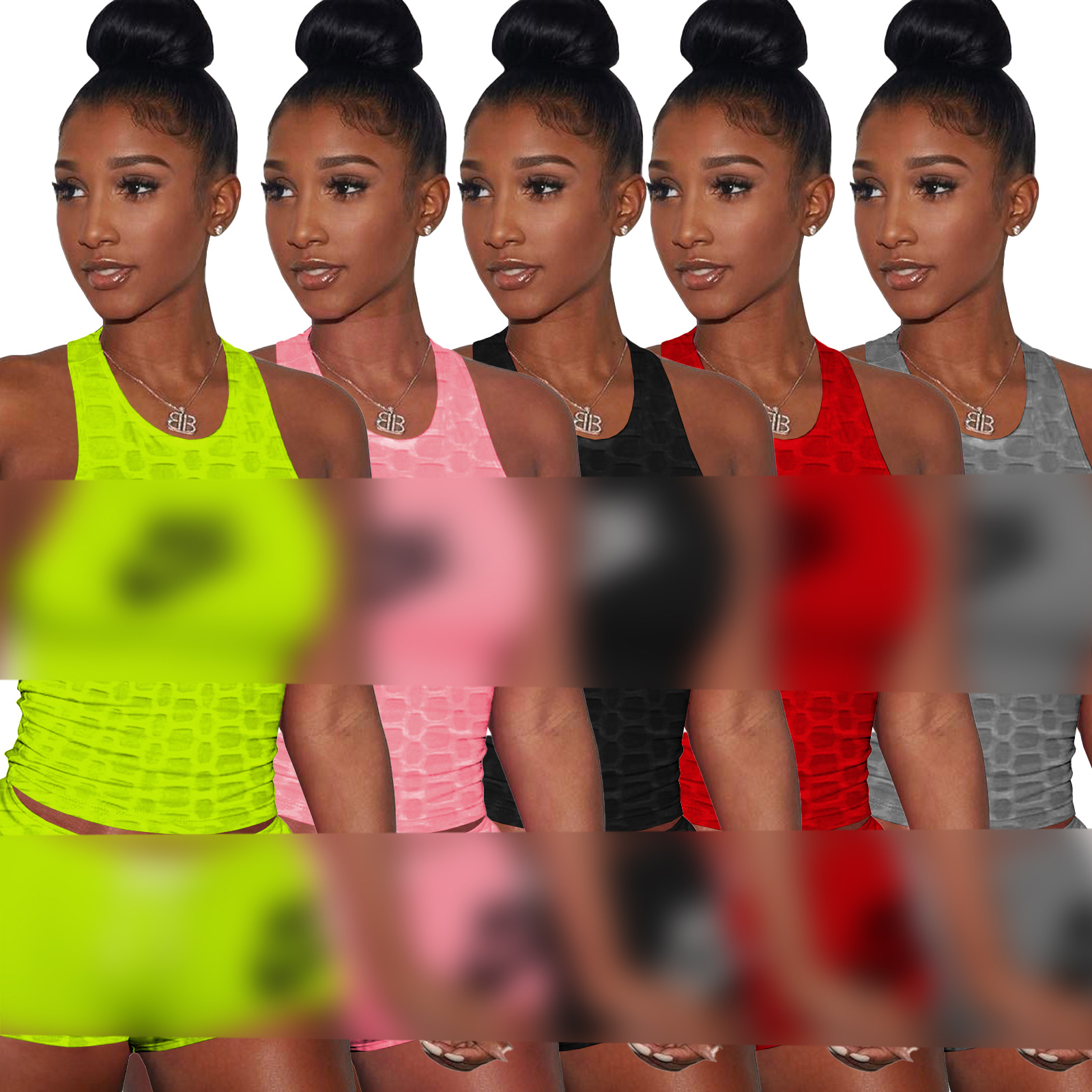 Yoga fitness body sculpting sports embroidery two-piece suit LY023