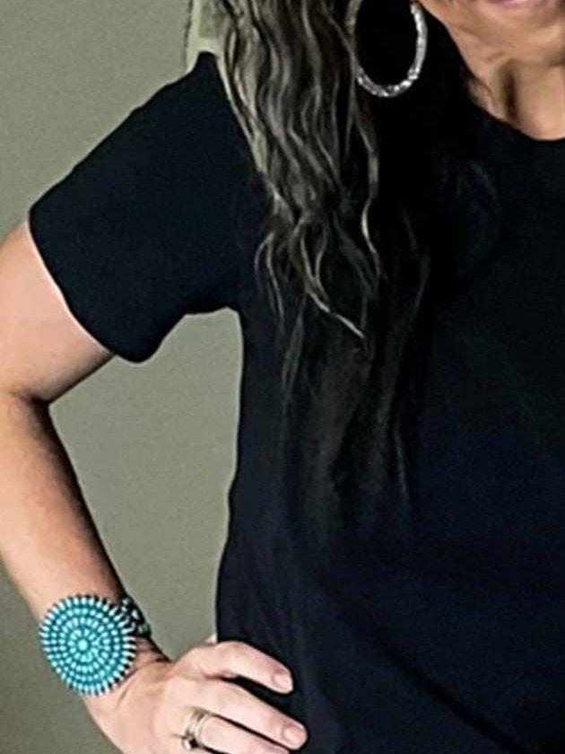 Cotton-Blend Short Sleeve Vintage Shirts & Tops