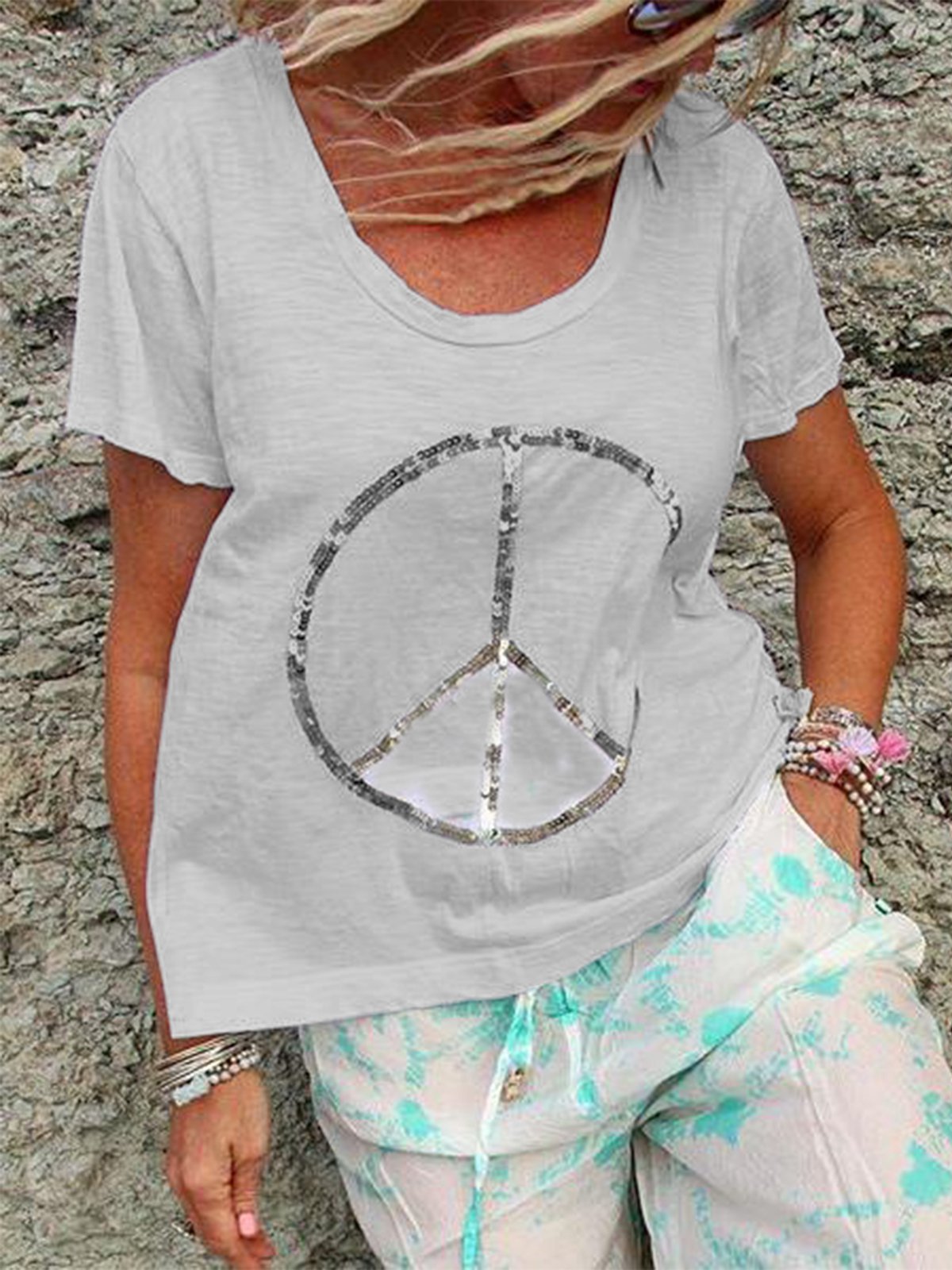 Round Neck Short Sleeve Casual Shirts