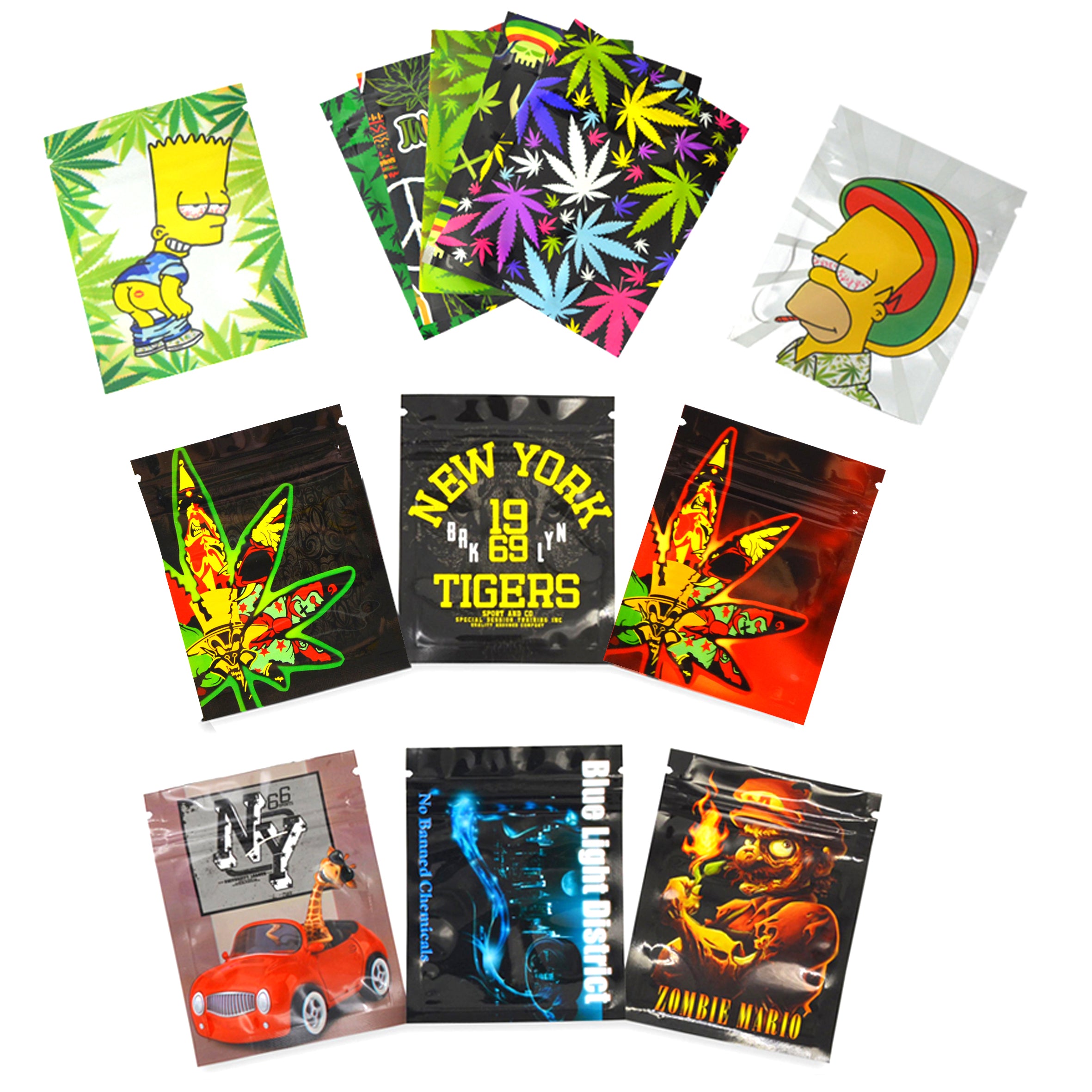 7x9cm 1g Printed Bags Laser Holographic Zip Lock Bags