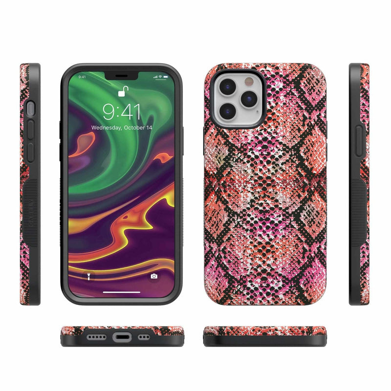 Snake Along Red Snake Skin Case