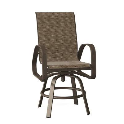 Primera Swivel Patio Dining Armchair Telescope Casual Beacon/Textured Black 100x22H x 100x22W x 100x22D