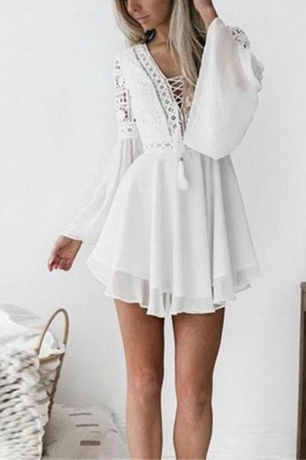 Fashion Sexy V Neck Grenadine Mini Dress Evening Dress