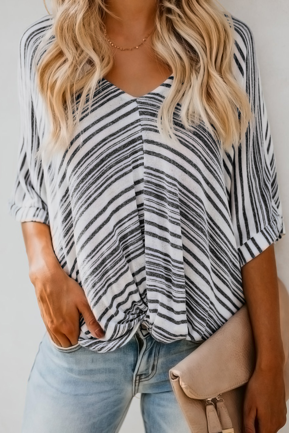 Black Estate Knit Twist Top