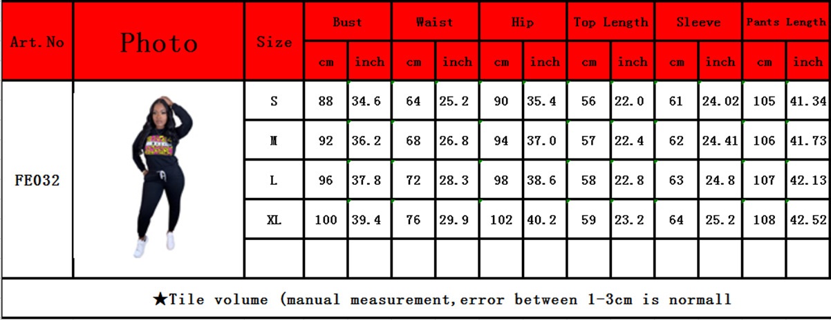 Autumn Casual Print Round Neck Sweatsuit