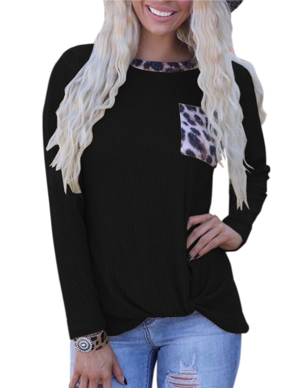 Fall Print O Neck Pocket Shirt with Full Sleeves