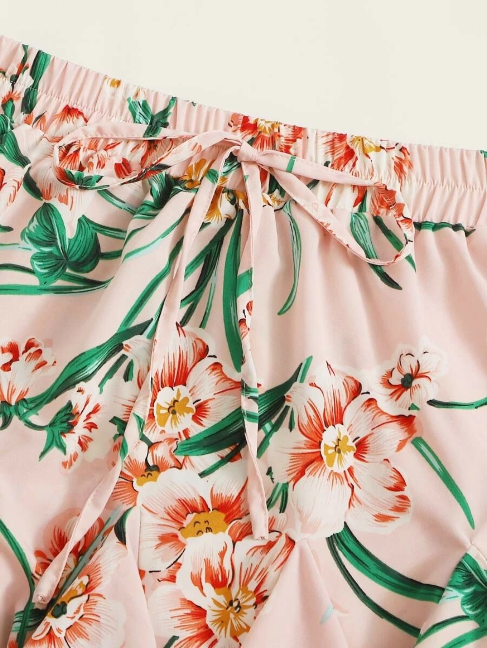 Summer High Waist Floral Short Ruffle Skirt