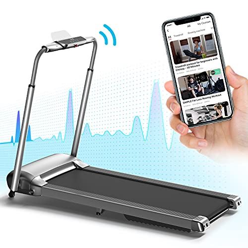 WEKEEP Foldable Portable Treadmill Electric Compact Folding Running Walking Machine with Photoelectric Heart-Rate Detection