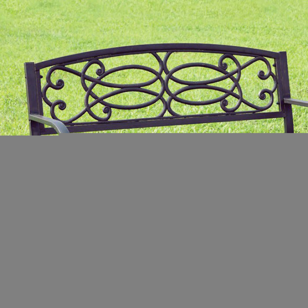 Benzara - Potter Armrests Patio Bench, Black