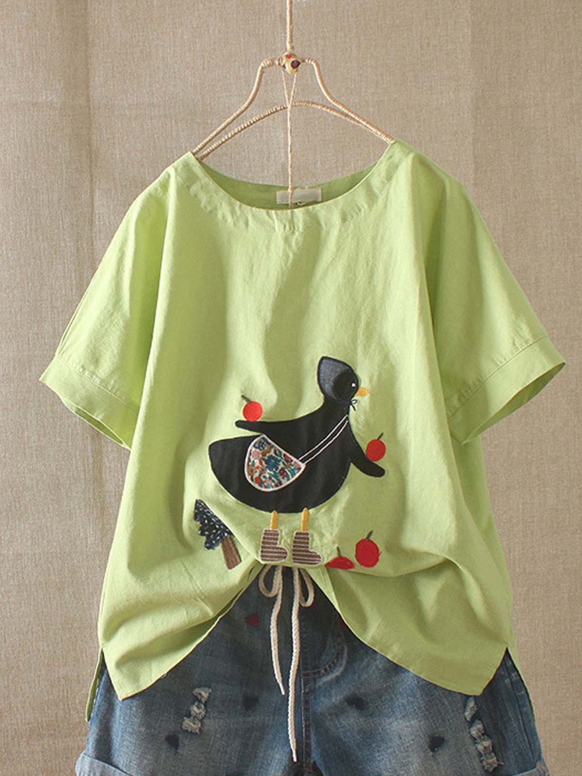 Casual Short Sleeve Round Neck Plus Size Tops