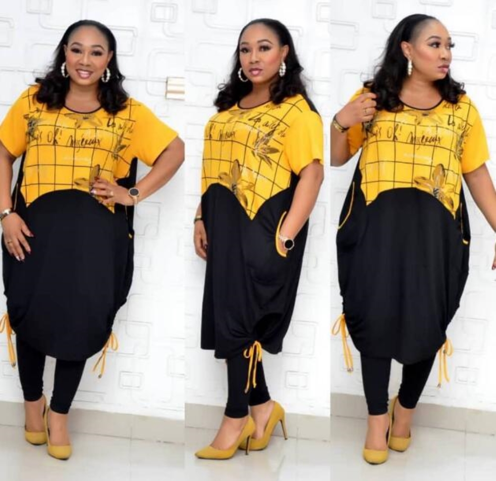 Plus Size African Print Two Piece Pants Set