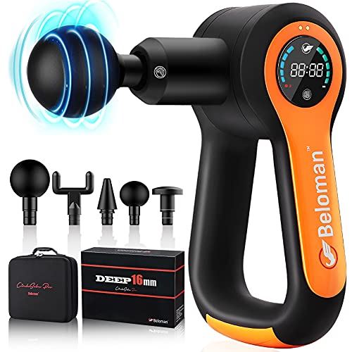 16MM Deep, 6 Speeds Percussion Muscle Massager Gun for Athletes Pain Relief