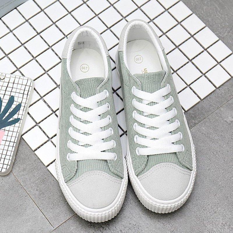 Light_green Artificial Nubuck Daily Flat Heel Sneakers