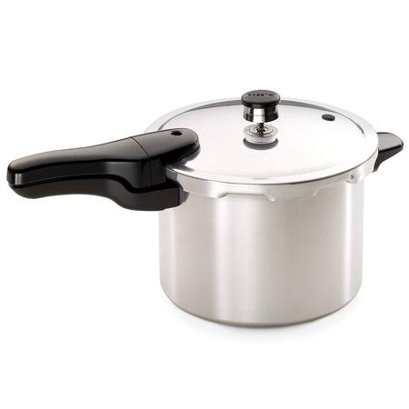 01264 6-Quart Aluminum Pressure Cooker, Chicken, Fish, Meat, and Vegetables Cook to Perfection Fast. Helps Tenderize Economical