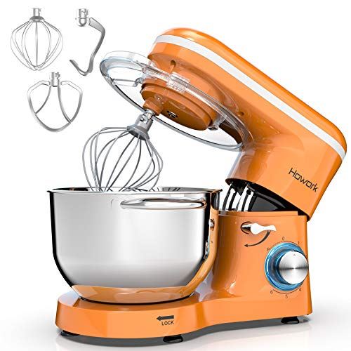 Food Mixer With 6.55 Quart Stainless Steel Bowl, 6-Speed Control Dough Mixer
