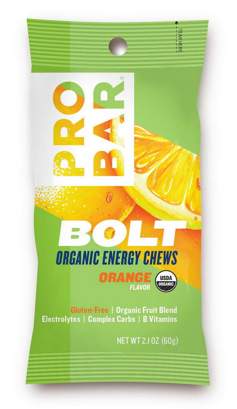 Probar Bolt Energy Chews - Organic Orange - 2.1 oz - Case of 12