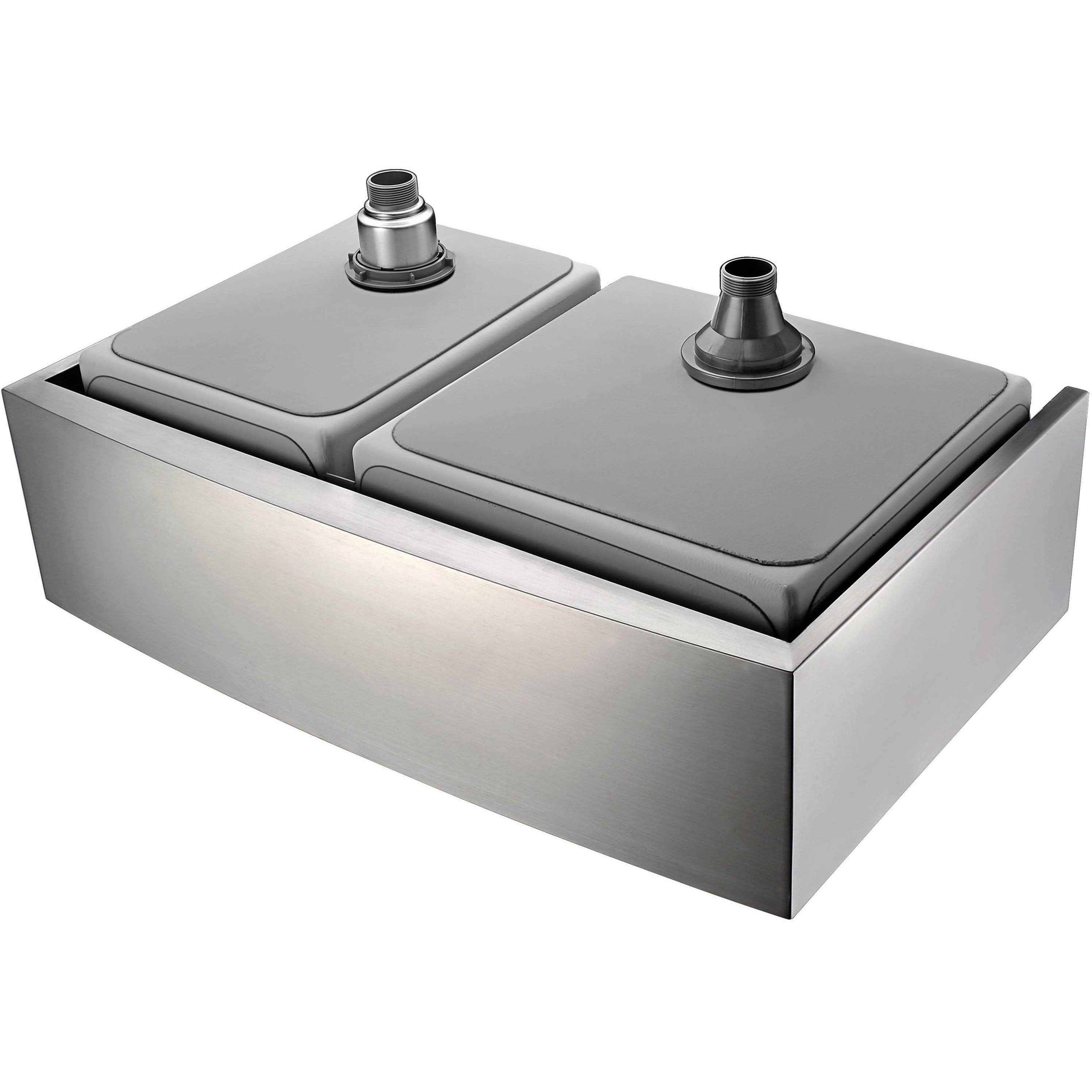 Anzzi Elysian 36x22 60/40 Double Bowl Stainless Steel Farmhouse Kitchen Sink
