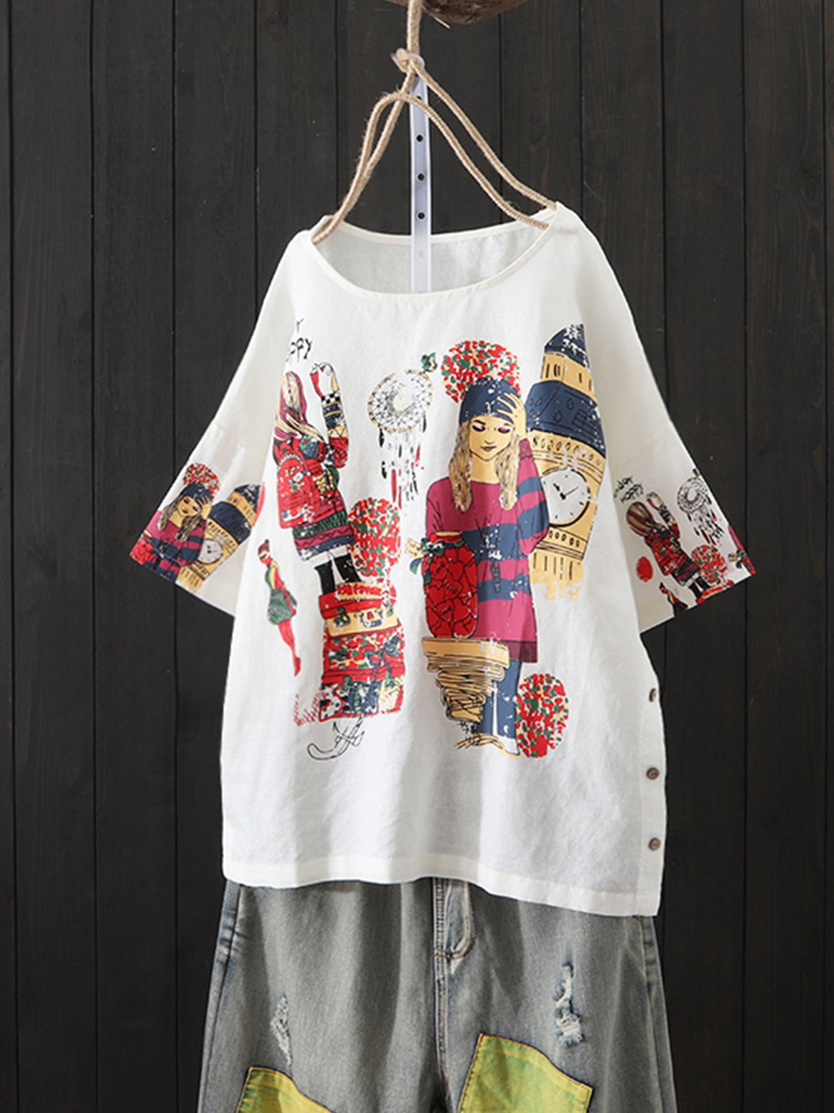 Women Casual Loose Tops Tunic Blouse Shirt