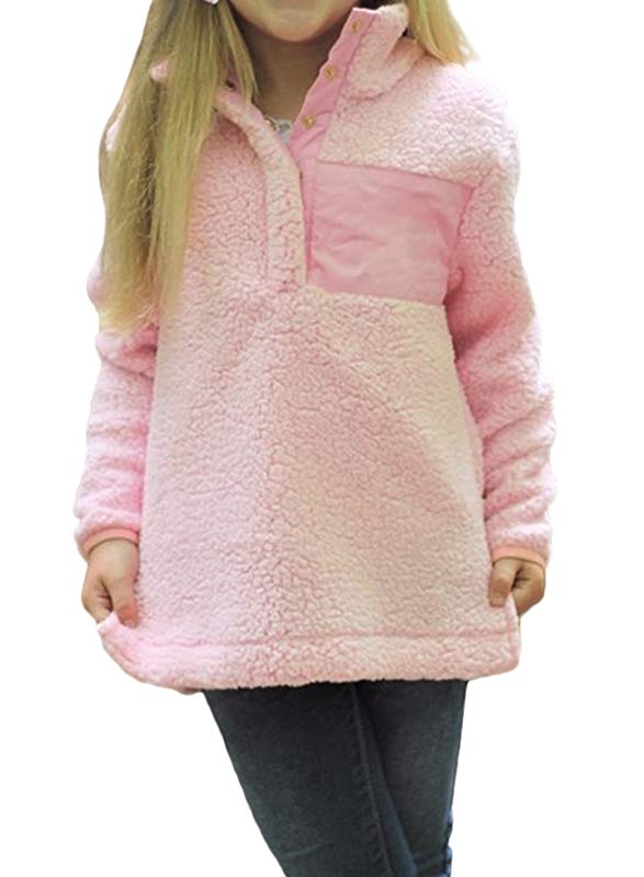 Pink Sherpa Pullover for Little Girl
