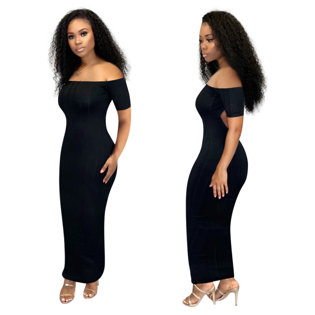 Sexy Backless Off Shoulder Long Curvy Dress