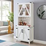 Home Source Bar Cabinet with Upper Glass Cabinet