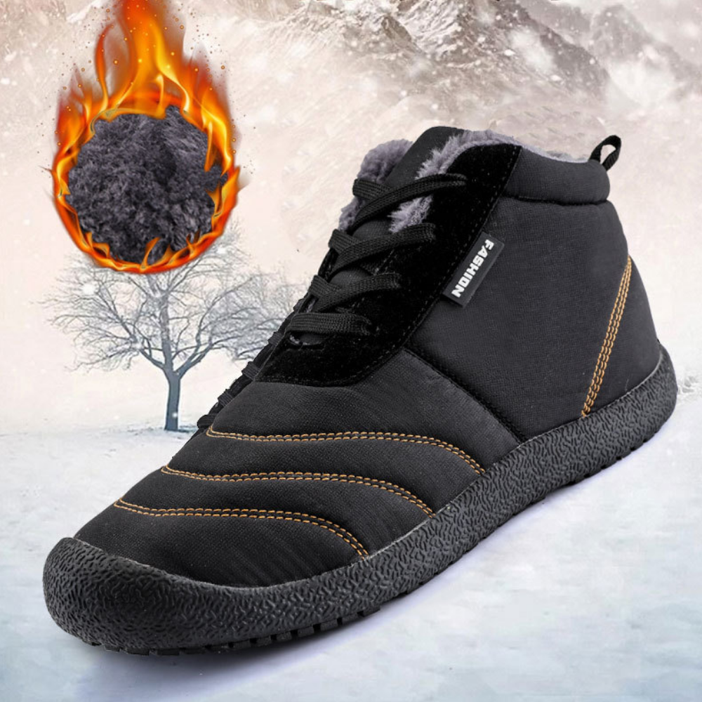 Women's Warm Fur Lined Ankle Lace-up Winter Snow Boots