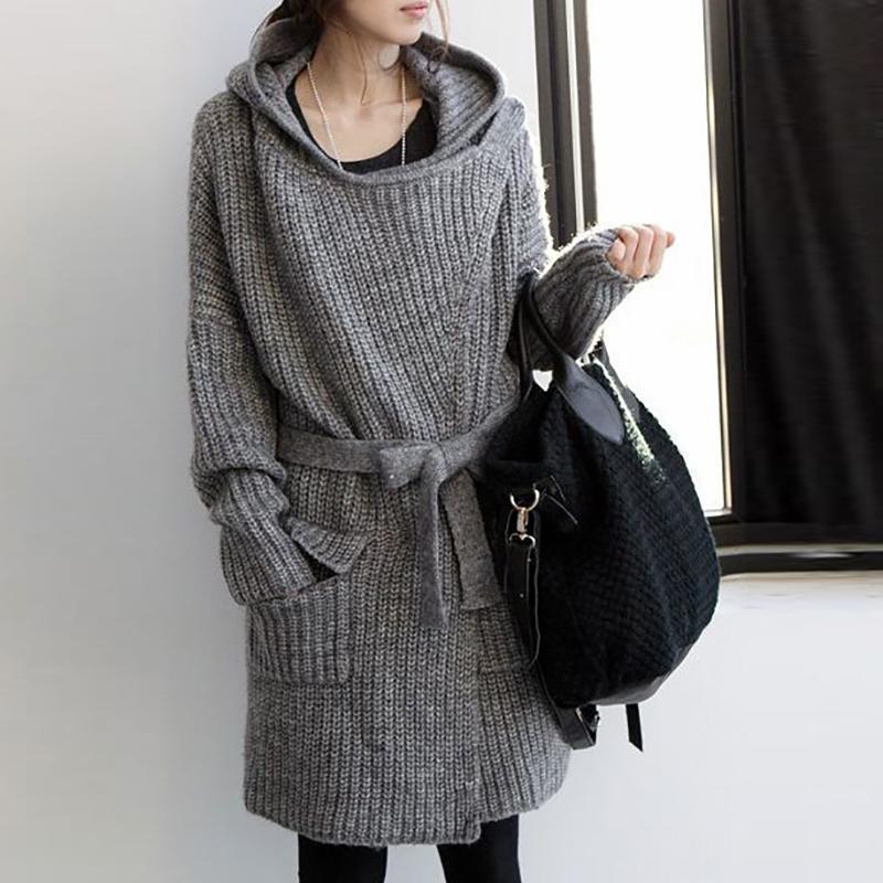 Casual Thickening Loose Hooded Sweater Cardigan