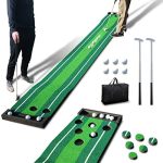 Golf Pong Putting Game, Outdoor Putting Green Golf Game Set w/ Ball-Collect System