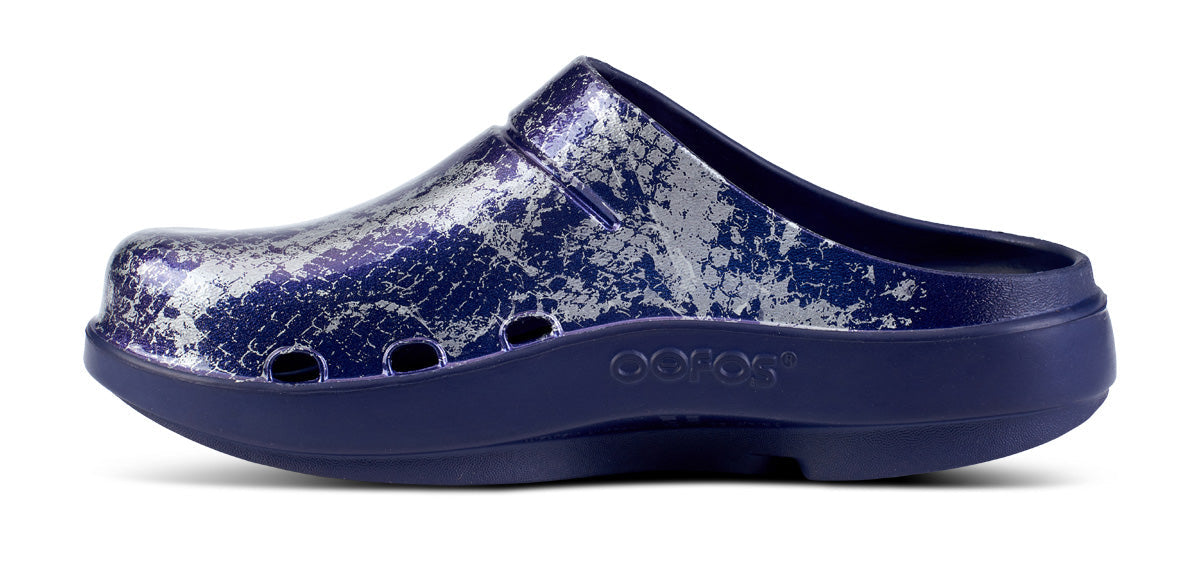 Women's OOcloog Limited Edition Clog - Navy Metallic Snake (SALE)