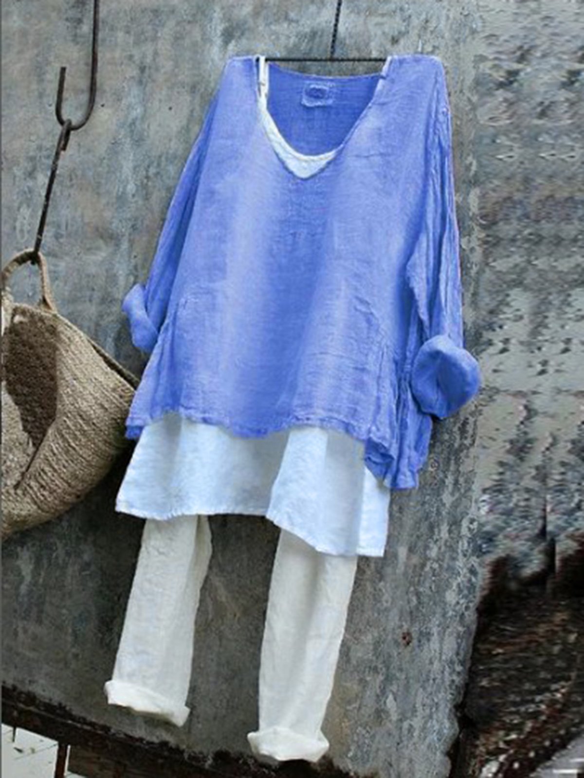 V Neck Long Sleeve Shirts & Tops