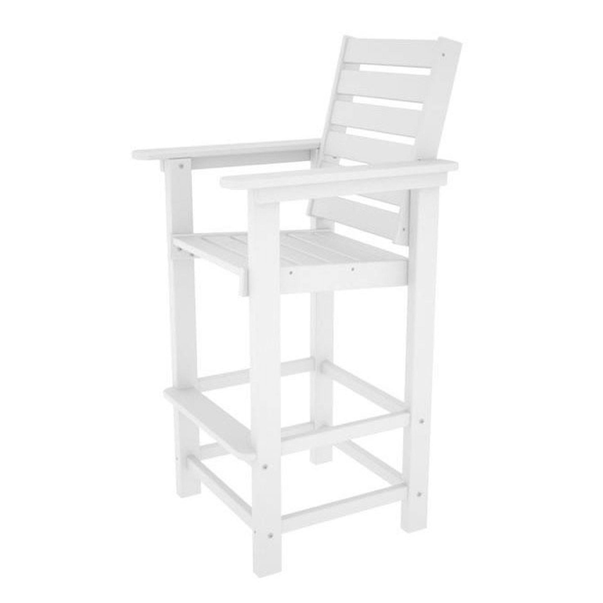 POLYWOOD Captain Bar Chair - White