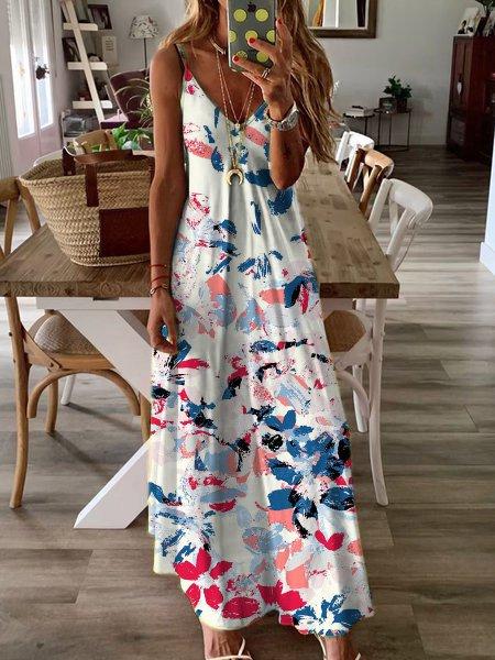 Printed Maxi Holiday Dress