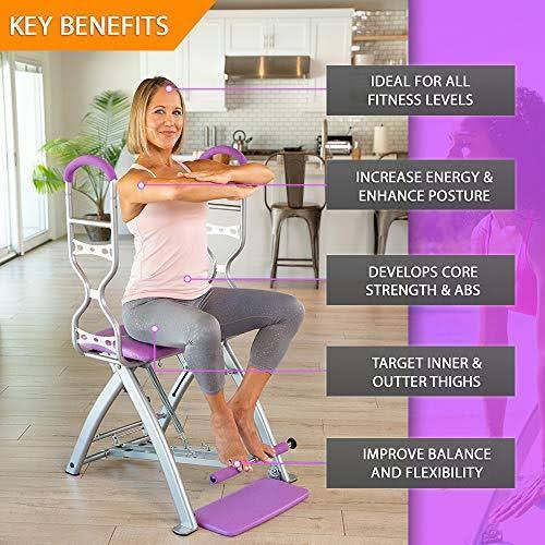Pilates Pro Chair Max with Sculpting Handles byLife&s A Beach ,Blue