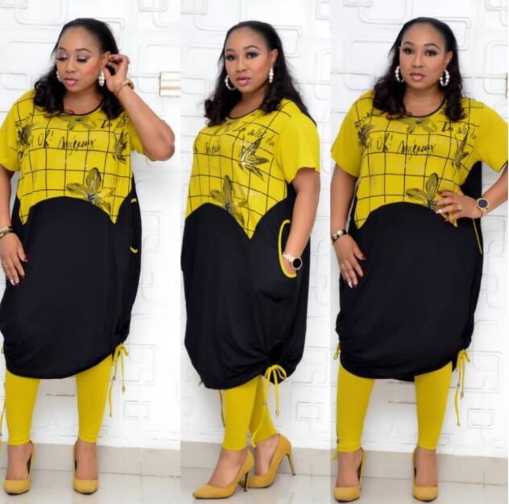 Plus Size African Print Two Piece Pants Set