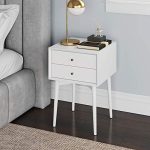 2-Drawer Nightstand, Accent or End Table with Storage, Wood