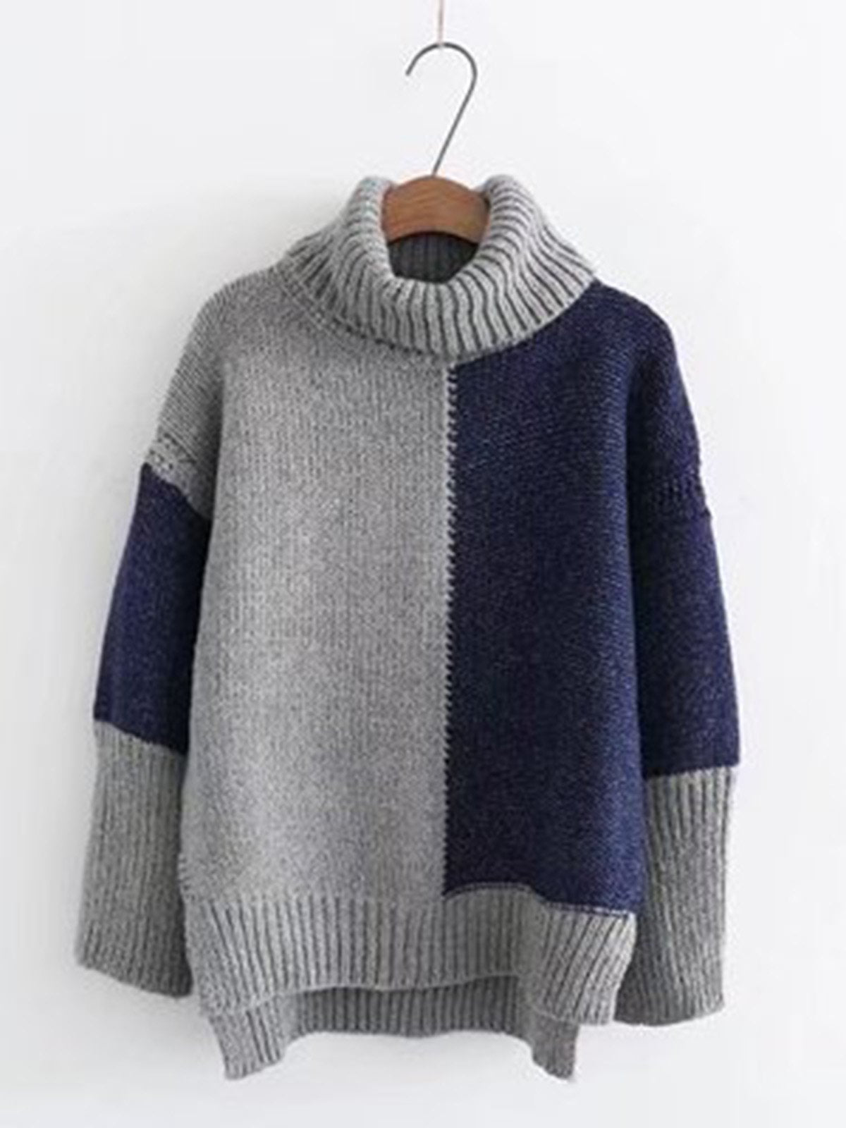 Turtle Neck Knitted Casual Sweater