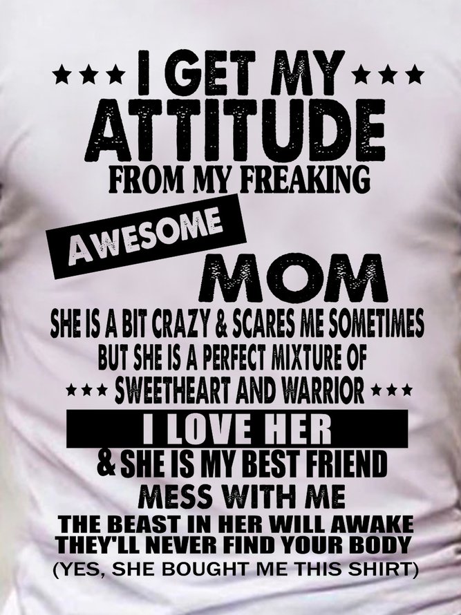 I Get A Awesome Mom Crew Neck Shirts & Tops